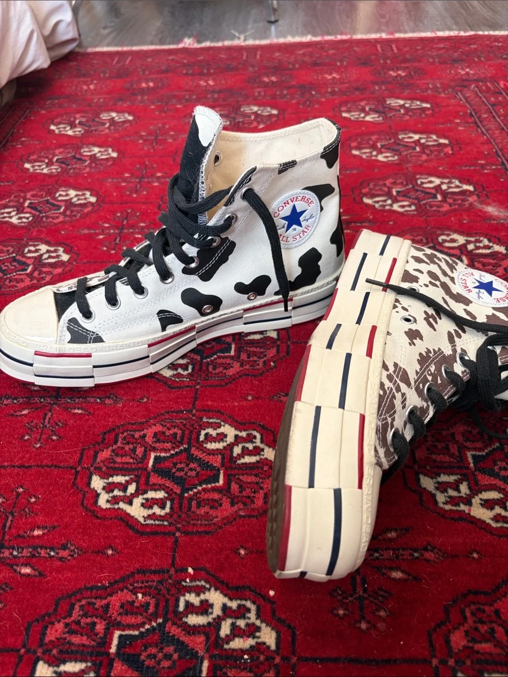 Converse High-Top Chuck Taylor/Brain-Dead Cow Print. men9 women 11 New w/o box.